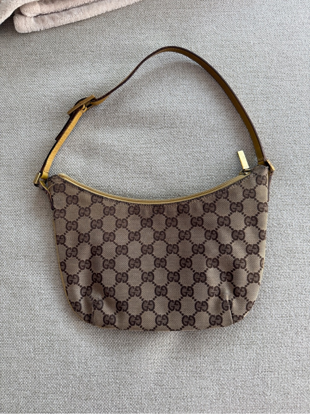 Authentic Gucci Canvas Brown Monogram Shoulder Bag